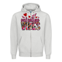 Dove Grey valentine vibes olivia Zipper Hoodie - OliviaCreatesArt