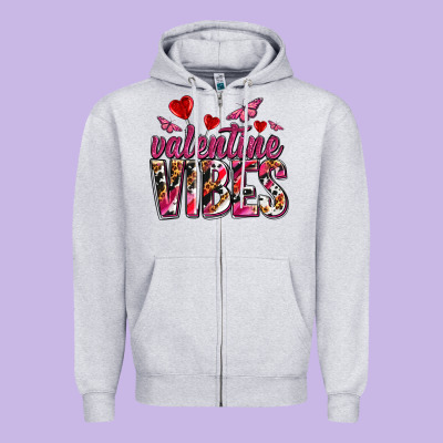 Valentine Vibes Olivia Zipper Hoodie Designed By Oliviacreatesart
