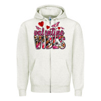 Oatmeal Heather valentine vibes olivia Zipper Hoodie - OliviaCreatesArt