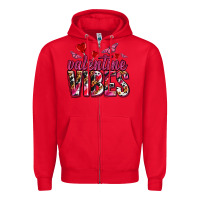Red valentine vibes olivia Zipper Hoodie - OliviaCreatesArt