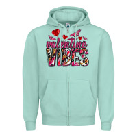 Seafoam valentine vibes olivia Zipper Hoodie - OliviaCreatesArt