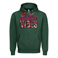 Sports Green valentine vibes olivia Zipper Hoodie - OliviaCreatesArt