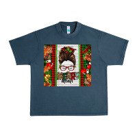 Midnight Navy Christmas merry mama messy bun Urban Heavy Tee - Jasminsmagicworld