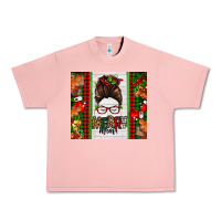 Christmas Merry Mama Messy Bun Urban Heavy Tee | Teevron