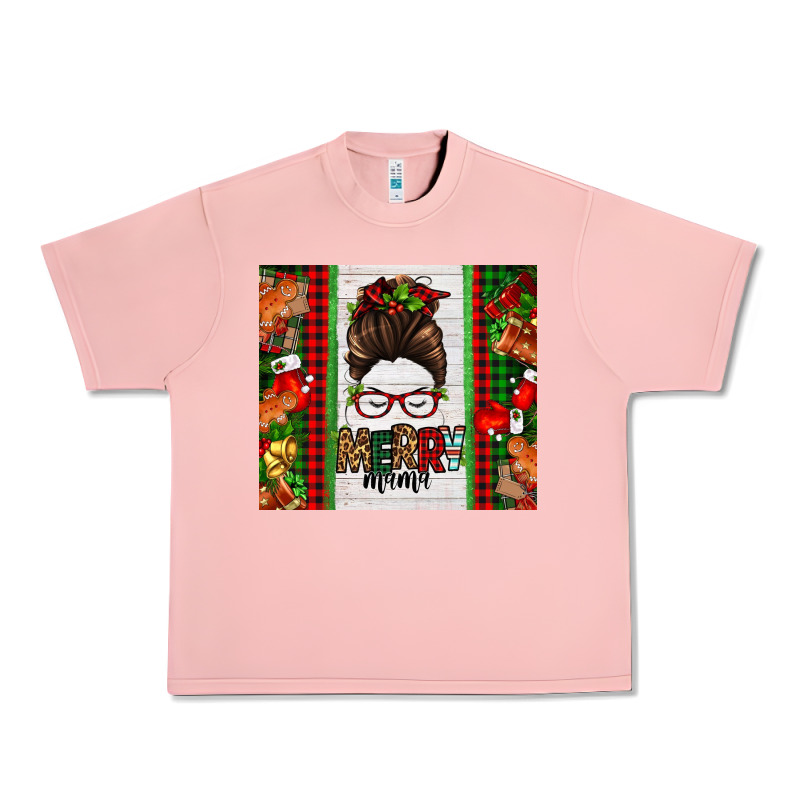 Christmas Merry Mama Messy Bun Urban Heavy Tee by Jasminsmagicworld | Teevron