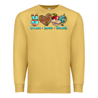 Antique Gold peace love teach Premium Sweatshirt - BundleAndBundleShop