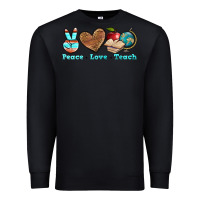 Black peace love teach Premium Sweatshirt - BundleAndBundleShop