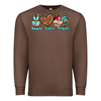 Chestnut peace love teach Premium Sweatshirt - BundleAndBundleShop