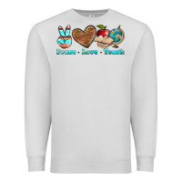 Dove Grey peace love teach Premium Sweatshirt - BundleAndBundleShop