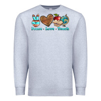 Heather Grey peace love teach Premium Sweatshirt - BundleAndBundleShop