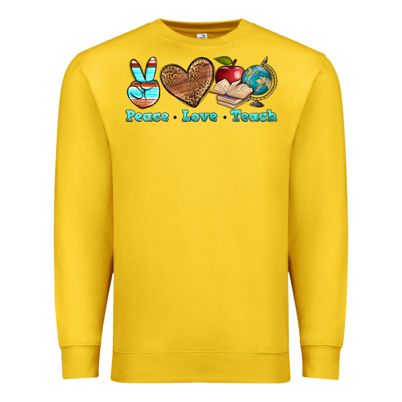 Peace Love Teach Premium Sweatshirt by BundleAndBundleShop | Teevron