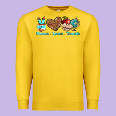 Peace Love Teach Premium Sweatshirt Designed By Bundleandbundleshop