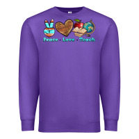 Purple peace love teach Premium Sweatshirt - BundleAndBundleShop