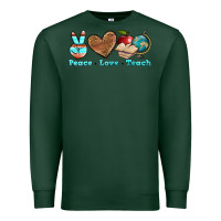 Sports Green peace love teach Premium Sweatshirt - BundleAndBundleShop