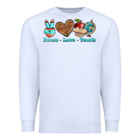 White peace love teach Premium Sweatshirt - BundleAndBundleShop