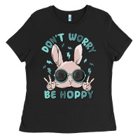 Black don't worry be hoppy Ladies Tee - MaliasSmallBusiness