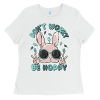 White don't worry be hoppy Ladies Tee - MaliasSmallBusiness