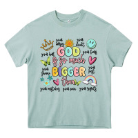 Arona god is so much bigger than malia Heavy Core Tee - MaliasSmallBusiness