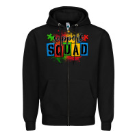 Black autism support squad Zipper Hoodie - OliviaCreatesArt