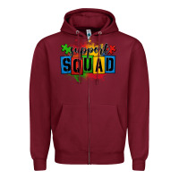 Burgundy autism support squad Zipper Hoodie - OliviaCreatesArt