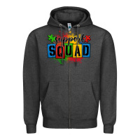 Charcoal Heather autism support squad Zipper Hoodie - OliviaCreatesArt