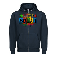Navy autism support squad Zipper Hoodie - OliviaCreatesArt