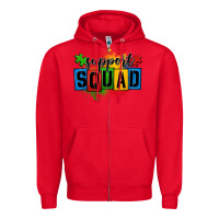 Red autism support squad Zipper Hoodie - OliviaCreatesArt