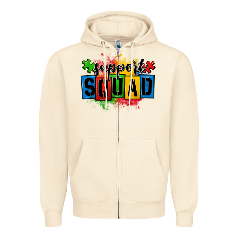 Autism Support Squad Zipper Hoodie by OliviaCreatesArt | Teevron