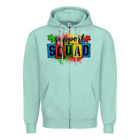 Seafoam autism support squad Zipper Hoodie - OliviaCreatesArt