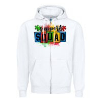 White autism support squad Zipper Hoodie - OliviaCreatesArt