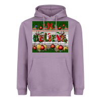 Lavender Christmas Believe Heavyweight Hoodie - BundleAndBundleShop