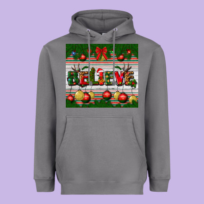 Christmas Believe Heavyweight Hoodie Designed By Bundleandbundleshop