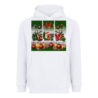 White Christmas Believe Heavyweight Hoodie - BundleAndBundleShop
