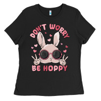 Black don't worry be hoppy Ladies Tee - MaliasSmallBusiness