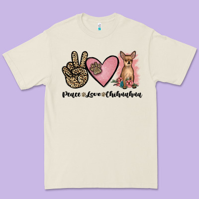 Peace Love Chihuahua Premium Tee Designed By Jahusdesignshop