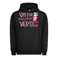 Pigment Black v is for valentine versed Urban Hoodie - RacoonDesign