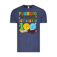 Vintage Denim pushing my teacher's buttons for 100 days Vintage Tee - Artiststas