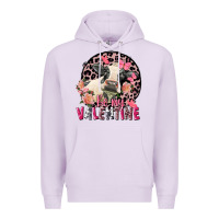 Lilac Be my Valentine Holstein Cow Valentine's Day Premium Hoodie - FaDigitalArtStudio