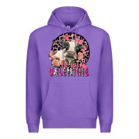 Purple Be my Valentine Holstein Cow Valentine's Day Premium Hoodie - FaDigitalArtStudio