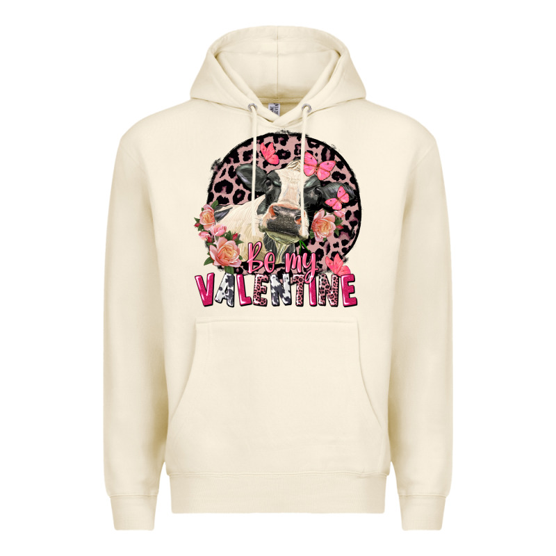 Be My Valentine Holstein Cow Valentine's Day Premium Hoodie by FaDigitalArtStudio | Teevron