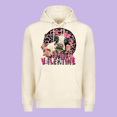 Be My Valentine Holstein Cow Valentine's Day Premium Hoodie Designed By Fadigitalartstudio