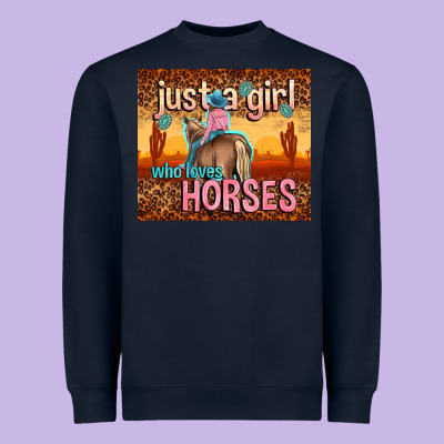 Just A Girl Who Loves Horses Heavyweight Sweatshirt Designed By Tumblerdesignbyshophia