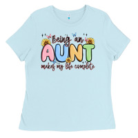 Baby Blue being an aunt makes my life complete Ladies Tee - MaliasSmallBusiness