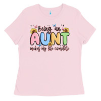 Bubblegum Pink being an aunt makes my life complete Ladies Tee - MaliasSmallBusiness