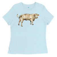 Baby Blue charolais bull Ladies Tee - RanaPortraitStore