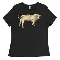 Black charolais bull Ladies Tee - RanaPortraitStore