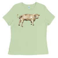 Matcha charolais bull Ladies Tee - RanaPortraitStore