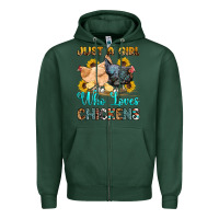 Sports Green just a girl who loves chickens Zipper Hoodie - OliviaCreatesArt
