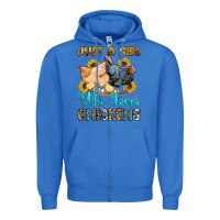 True Royal just a girl who loves chickens Zipper Hoodie - OliviaCreatesArt