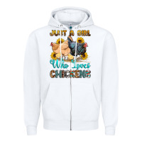 White just a girl who loves chickens Zipper Hoodie - OliviaCreatesArt